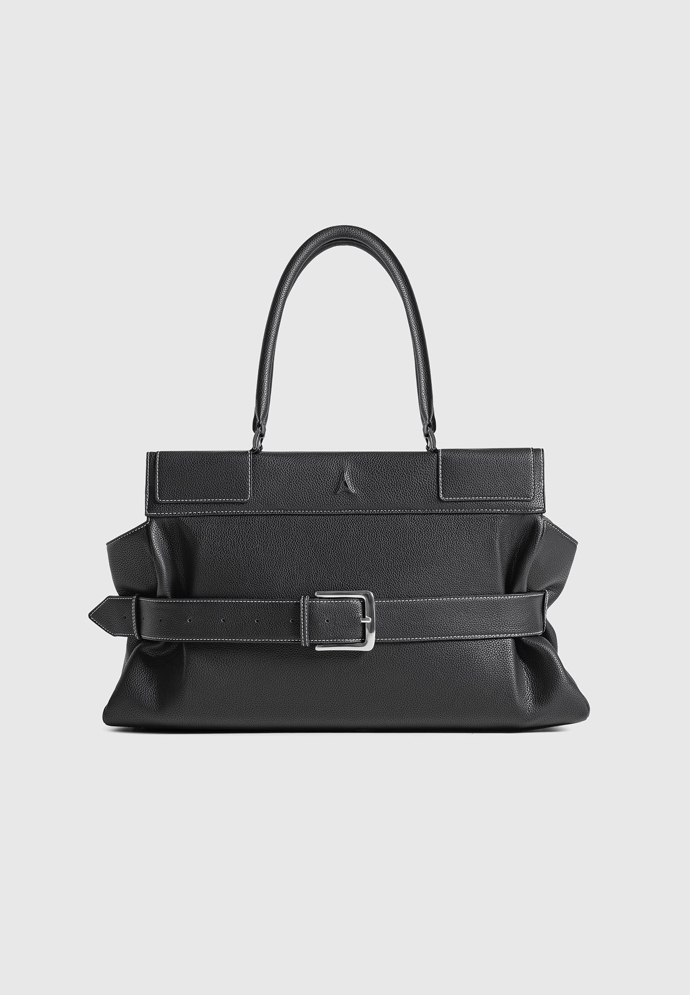 Black Oversized Tote Bag with Buckle Belt & Multi Carry Strap
