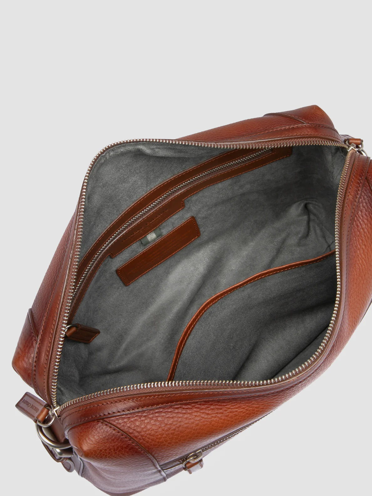 Vintage Brown Rectangular Messenger Bag with Adjustable Wide Buckle Strap