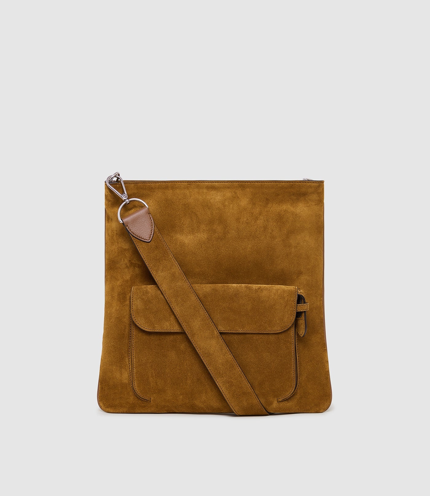 Camel Square Messenger Bag with Adjustable Wide Crossbody Strap & Outer Flap Pocket for Vintage Daily Outfits