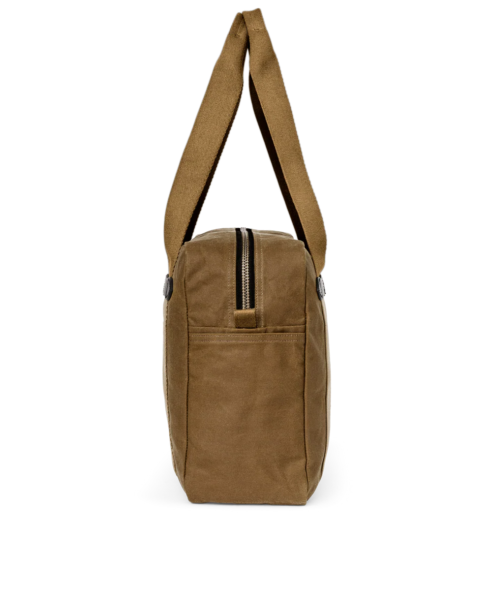 Zipper Square Tote Bag with Leather Patch Handles