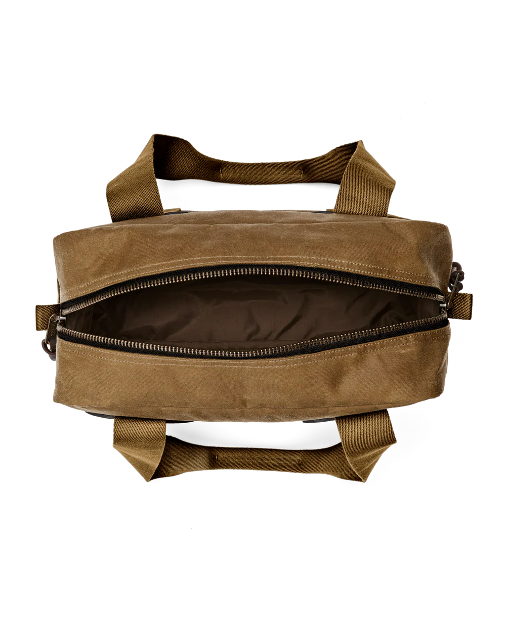 Zipper Square Tote Bag with Leather Patch Handles